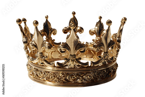 Ornate gold crown, royal symbol.
