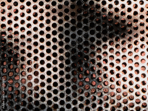 Detailed Closeup of Rusty Metal Grate.