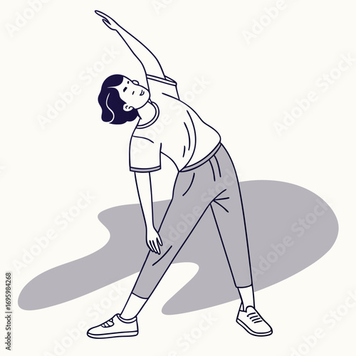 Person streching triceps overhead 