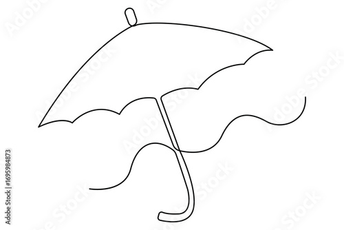 Umbrella icon continuous one line drawing minimalist style summer holiday outline vector illustration
