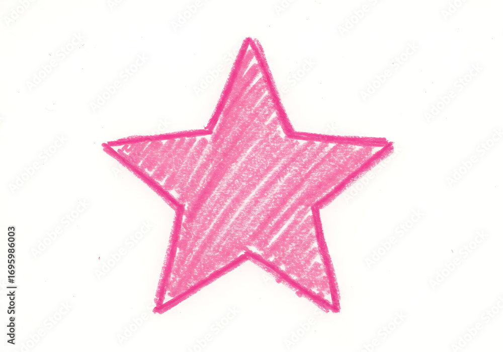 Obraz premium Simple pink hand-drawn star graphic design.