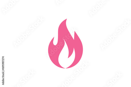 Stylish pink fire symbol vector illustration, ideal for conveying hot topics, intensity, or a playful energetic vibe in various graphic designs and digital media