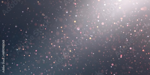 Abstract background with glowing particles pastel pink orange and white bokeh dark gray backdrop