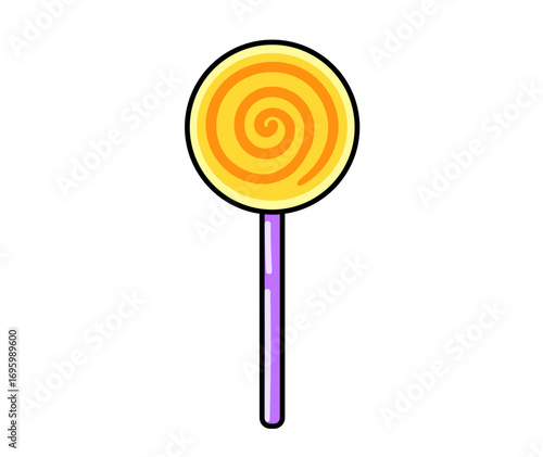 Lollipop on stick. Sweet candy. Cartoon vector isolated illustration.