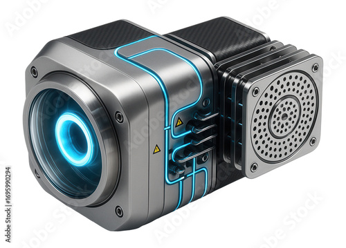 Nuclear ion propulsion system with ionization chamber and accelerating grids