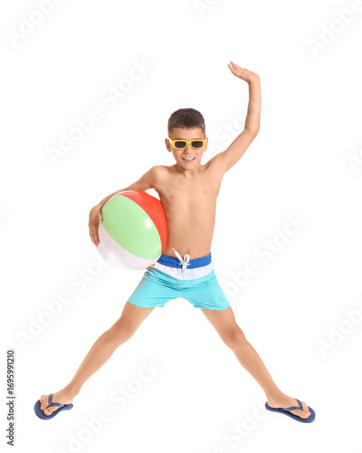 Cute little boy with beach ...