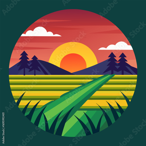 landscape with mountains and sea