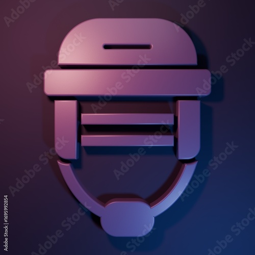 Photography Purple Hockey helmet icon isolated on purple-blue background