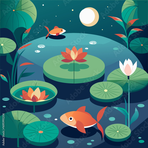 seamless background with fishes