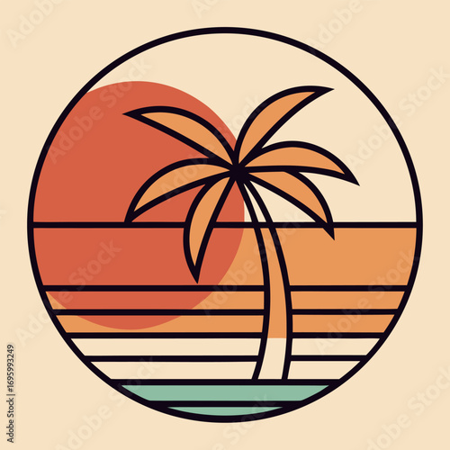 vector illustration of a tropical island