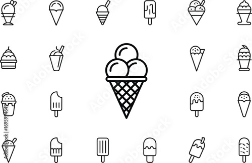Ice cream vector icons
