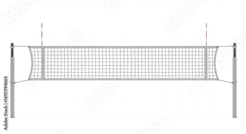 輝く白昼光差し込むバレーボールネット 清潔感漂うシンプルデザイン. AI Generated