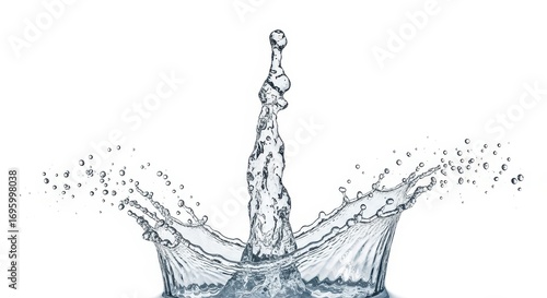 Water Splash on White Background, High Speed Photography