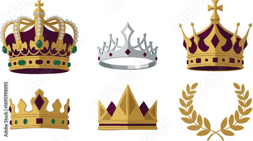 Create Set of crown icons.