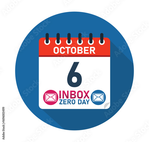 Inbox Zero Day October 6 Email Organization and Productivity. banner for social media post. Vector Illustration