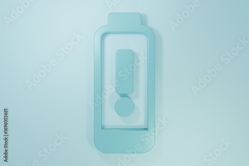 Wallpaper Mural Blue Battery charge level indicator icon isolated on blue background. Minimalism concept. 3D render illustration Torontodigital.ca