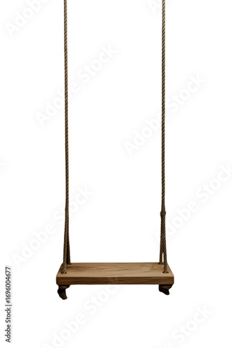 wooden swing isolated on white