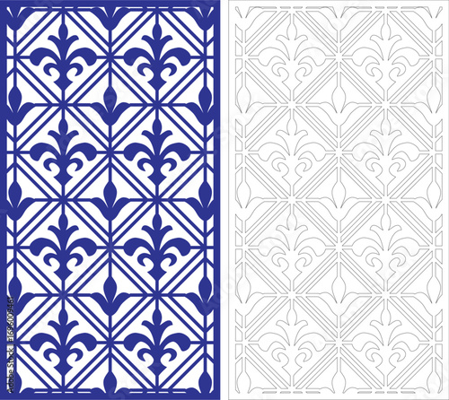 Elegant floral vector pattern with a seamless vintage damask texture and ornate tile design for a classic wallpaper or textile backdrop