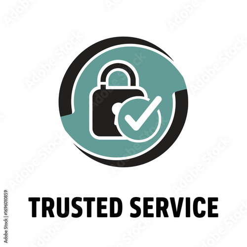 Keyhole trusted service, logo design illustration