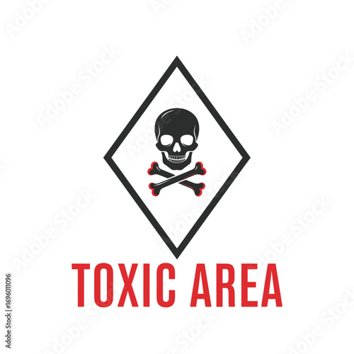 Toxic areas warning dangerous,  design logo illustration