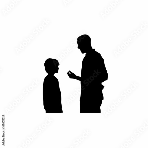 Teenager counseling session silhouette for mental health awareness