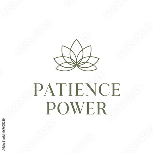Lotus power patience meditation, logo design illustration