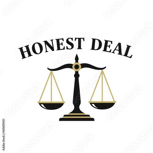 Scales  honest agreement, logo design illustration