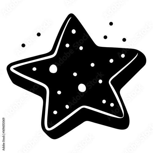 Stylized Starfish Illustration with Dotted Pattern Isolated on White Background Ideal for Decorative Purposes and Design Elements