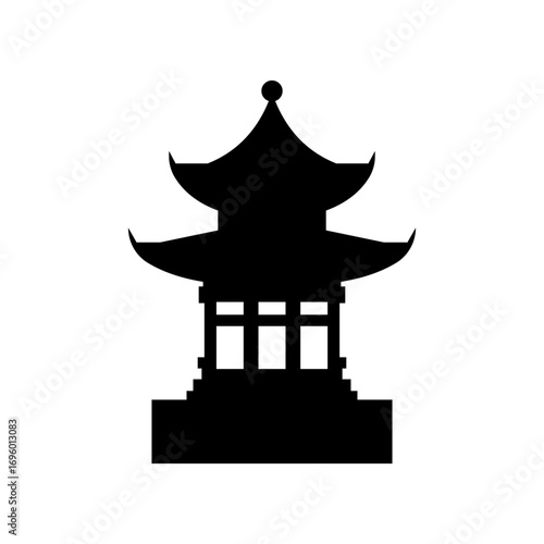 Vector illustration of a shrine silhouette detailed minimalist temple graphic for creative design and decoration