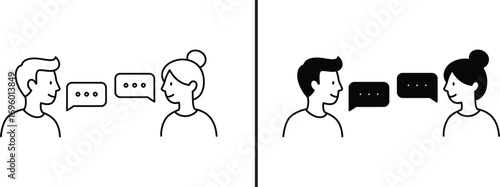 Conversation Dynamics: An illustration showing the flow of dialogue between individuals, symbolizing communication and exchange of ideas.