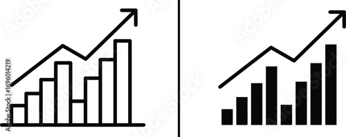 Rising Graphs: A pair of linear graphs demonstrate upward trends, signifying growth and development in the realms of business and finance.