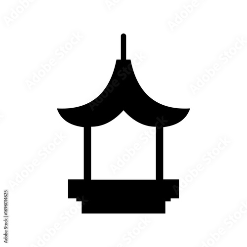 Vector illustration shrine silhouette traditional temple building simple flat style for travel poster background and cultural design
