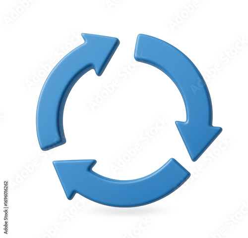 Blue circular arrows continuous loop cycle process flow refresh reload repeat