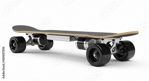 Modern electric skateboard with dual motors for urban commuting