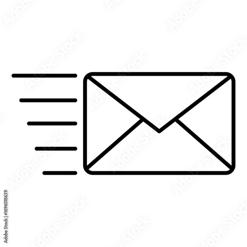 send email line icon with editable stroke