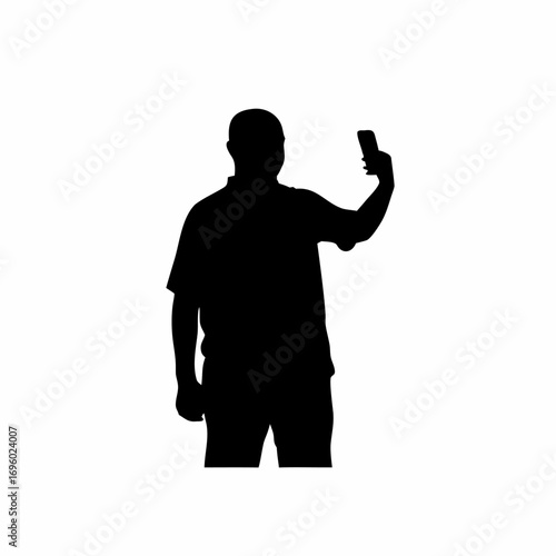 Silhouette of a volunteer helping seniors learn smartphone technology