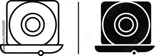 Digital Storage Silhouette: An abstract representation of a data storage device. This graphic is useful for illustrating various aspects of information management, data backup, and digital storage.
