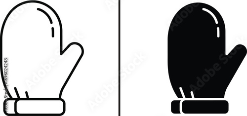 Winter Glove illustration: A striking illustration featuring two minimalist winter gloves.