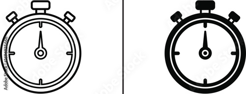 Chronometer Silhouette: Two monochromatic chronometers showcasing the concepts of time measurement, precision, and the relentless march of moments in black and white.