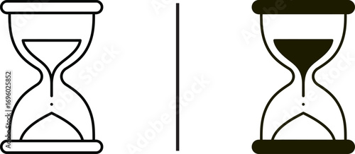 Time's Passage: An illustration of an hourglass, with one side depicting sand draining through, symbolizing time's flow, the passage of moments, and the measurement of life.