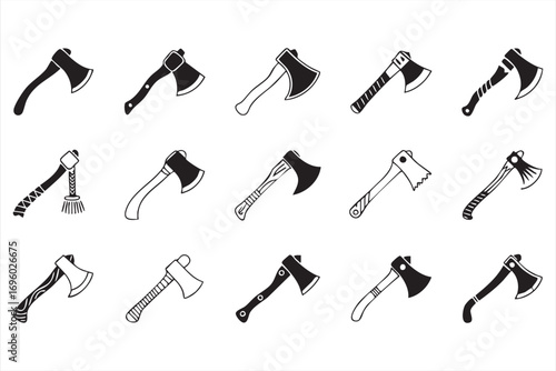 Axe and Hatchet Symbol Set for Forestry and Lumberjack Design