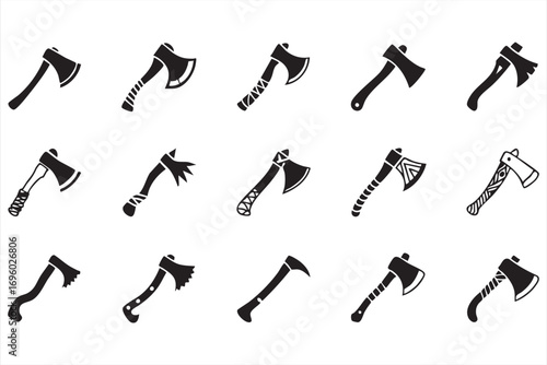 Axe Icon Set Vector Collection of Hatchet and Tool Symbols