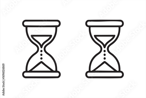 Hourglass and Sand Clock Vector Icons for Countdown Projects