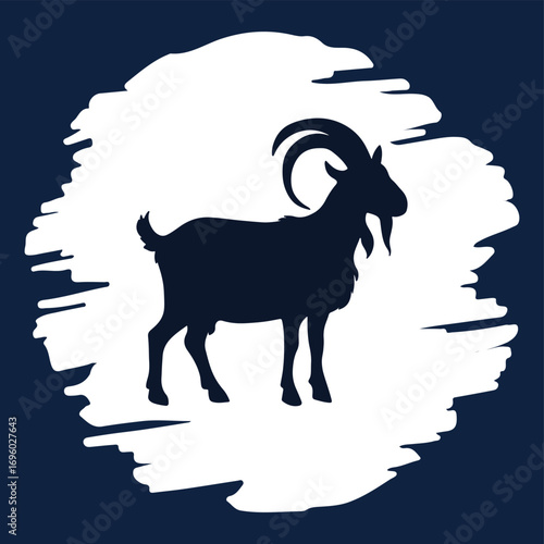 Nubian goat silhouette,Vector clipart illustration design.