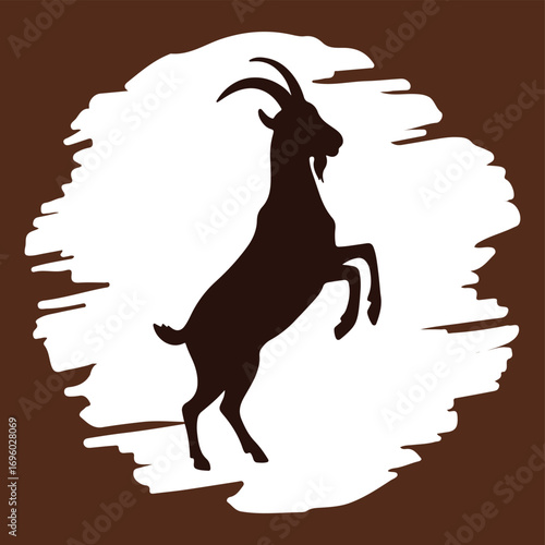 Nubian goat silhouette,Vector clipart illustration design.