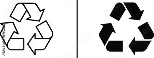 Recycling Icons: A modern visual representation of recycling concept, showcasing the essential symbols of environmental conservation and sustainable practices.