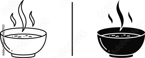 Flavorful Bowl of Soup: A comforting bowl of hot soup, its warmth radiating in the form of delicate steam, represents a sense of home, nourishment, and culinary satisfaction. 
