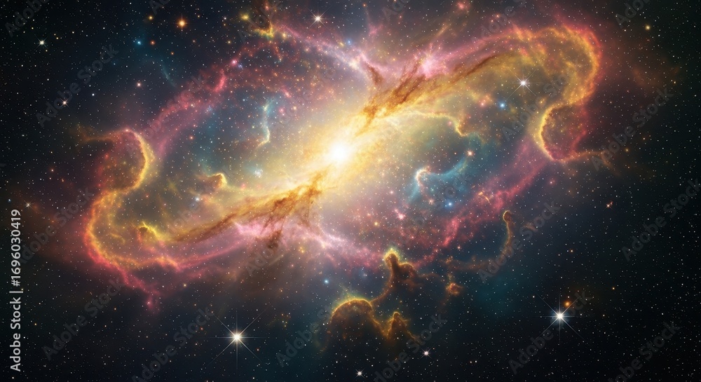 Fototapeta premium Vibrant Nebula in Deep Space, Cosmic Background