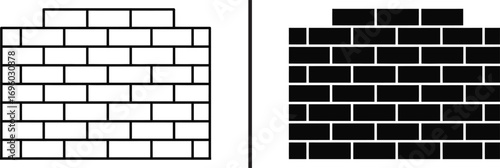 Brick Wall Structure: A stark graphic of brick walls, showcasing both white and black brick arrangements, perfect for illustrating building techniques.
