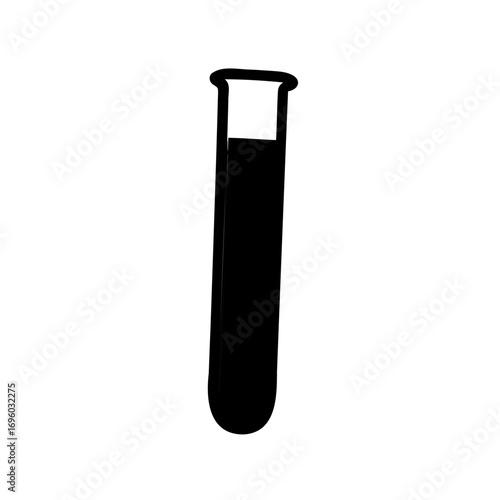 Silhouette of test tube with liquid inside commonly used in laboratories